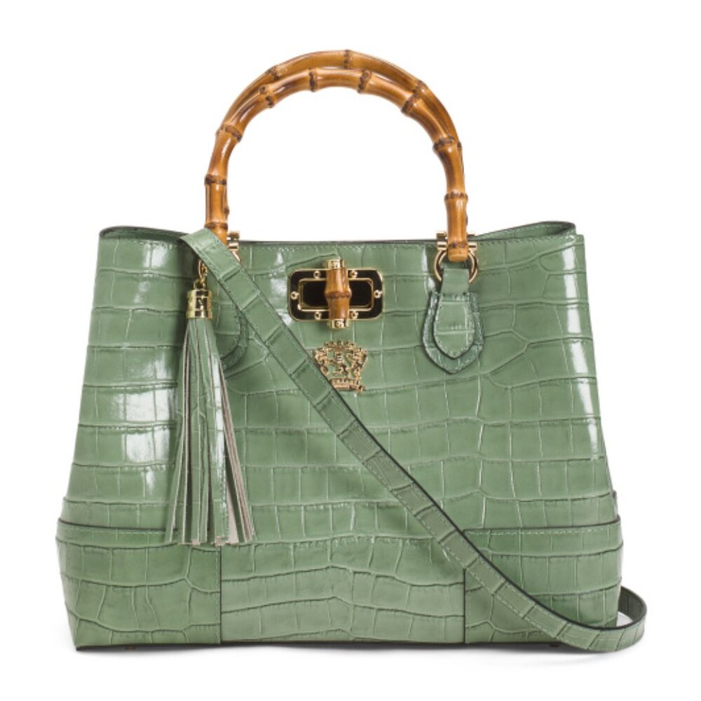 PRATESI Made In Italy Leather Triple Compartment Satchel ♥️